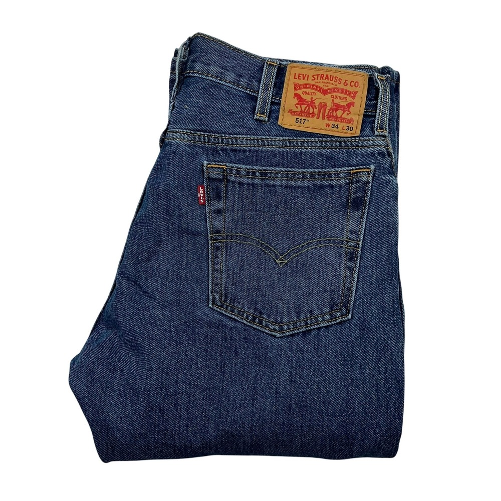 Levi's 517 Bootcut Jeans Mens 34x30 Blue Medium Wash Denim Cotton Classic